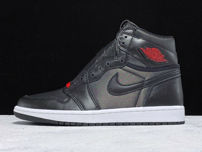 Jordan 1 Retro High Black Satin Gym Red 555088-060