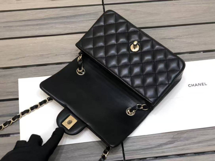 Ch**el Lambskin Quilted Mini Rectangular Flap
