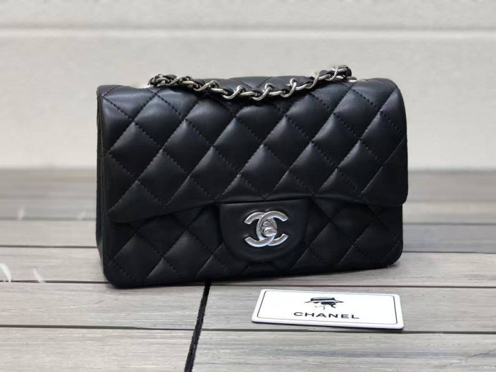 Ch**el Lambskin Quilted Mini Rectangular Flap