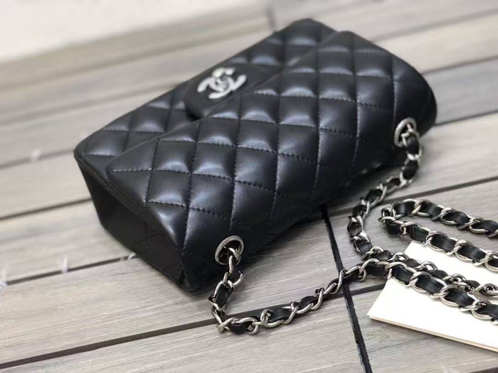 Ch**el Lambskin Quilted Mini Rectangular Flap