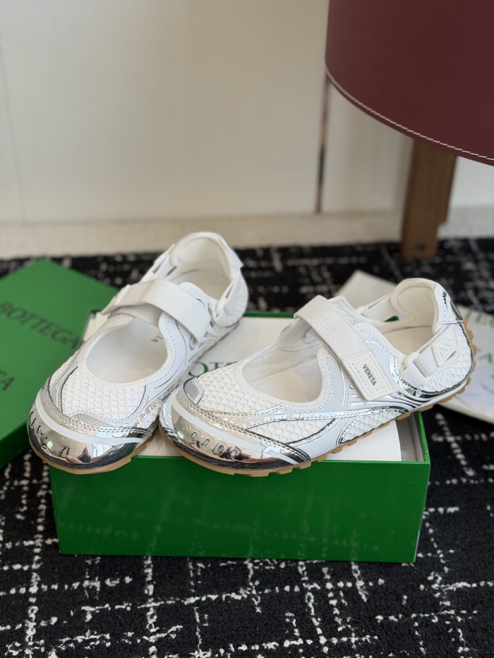 B0tt*ga Ven*ta Orbit Flash Mary- Jane Sneakers in White