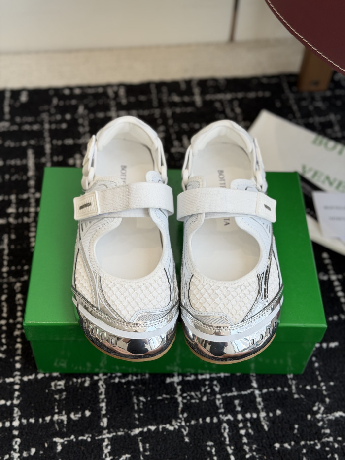 B0tt*ga Ven*ta Orbit Flash Mary- Jane Sneakers in White